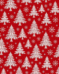 Winter Forest Red Snowflakes Rug