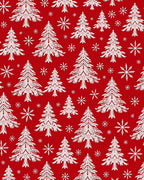 Winter Forest Red Snowflakes Rug