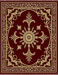 Regal Crimson Golden Medallion Border Rug