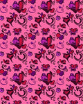 Hearts and Curls Pink Repeating Pattern Rug
