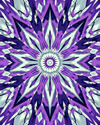 Vibrant Purple Starburst Kaleidoscope Rug