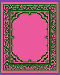 Pink Green Ornate Scroll Work Rug