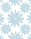 Light Blue Petal Flower Rug