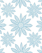 Light Blue Petal Flower Rug
