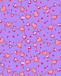 Pale Pink Hearts Vine Purple Field Rug