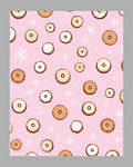 Pink Donut Snowflakes Playful Repeat Art Rug