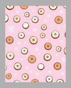 Pink Donut Snowflakes Playful Repeat Art Rug