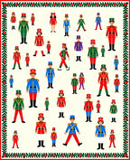 Toy Soldier Parade Red Blue Green Stripe Rug