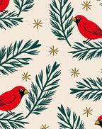 Red Cardinal Festive Branch Garland Rug