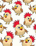Whimsical Chicken Friends Cream Rug