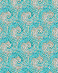 Aqua Swirls and Stars Textile Rug
