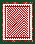 Classic Red White Geometric Maze Rug