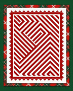 Classic Red White Geometric Maze Rug