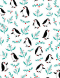 Whimsical Penguin Berry Branch Repeat Rug