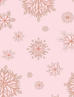 Rose Gold Snowflake White Scatter Rug