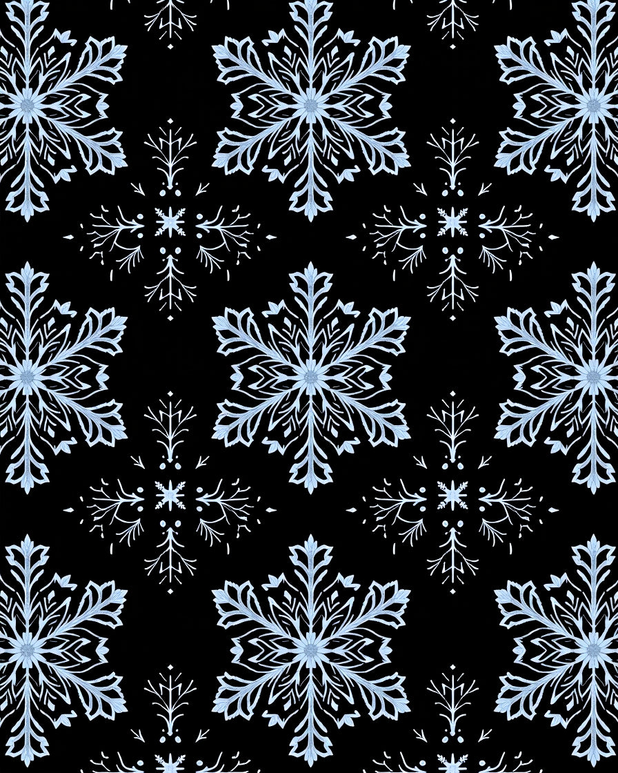 Pale Blue Snowflake Winter Pattern Rug