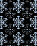 Pale Blue Snowflake Winter Pattern Rug