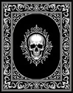 Gothic White Skull Ornate Frame Rug
