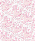 Charming Pink Outline Floral Swirl Rug