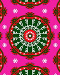 Vibrant Pink Snowflake Medallion Rug