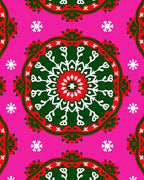 Vibrant Pink Snowflake Medallion Rug