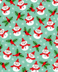 Whimsical Snowman Cardinal Christmas Rug