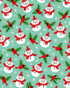 Whimsical Snowman Cardinal Christmas Rug