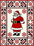 Festive Santa Claus Snowflakes Borders Rug