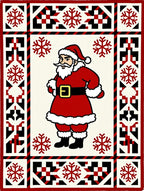 Festive Santa Claus Snowflakes Borders Rug