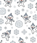 Smiling Snowman Snowflakes Winter Scene Rug