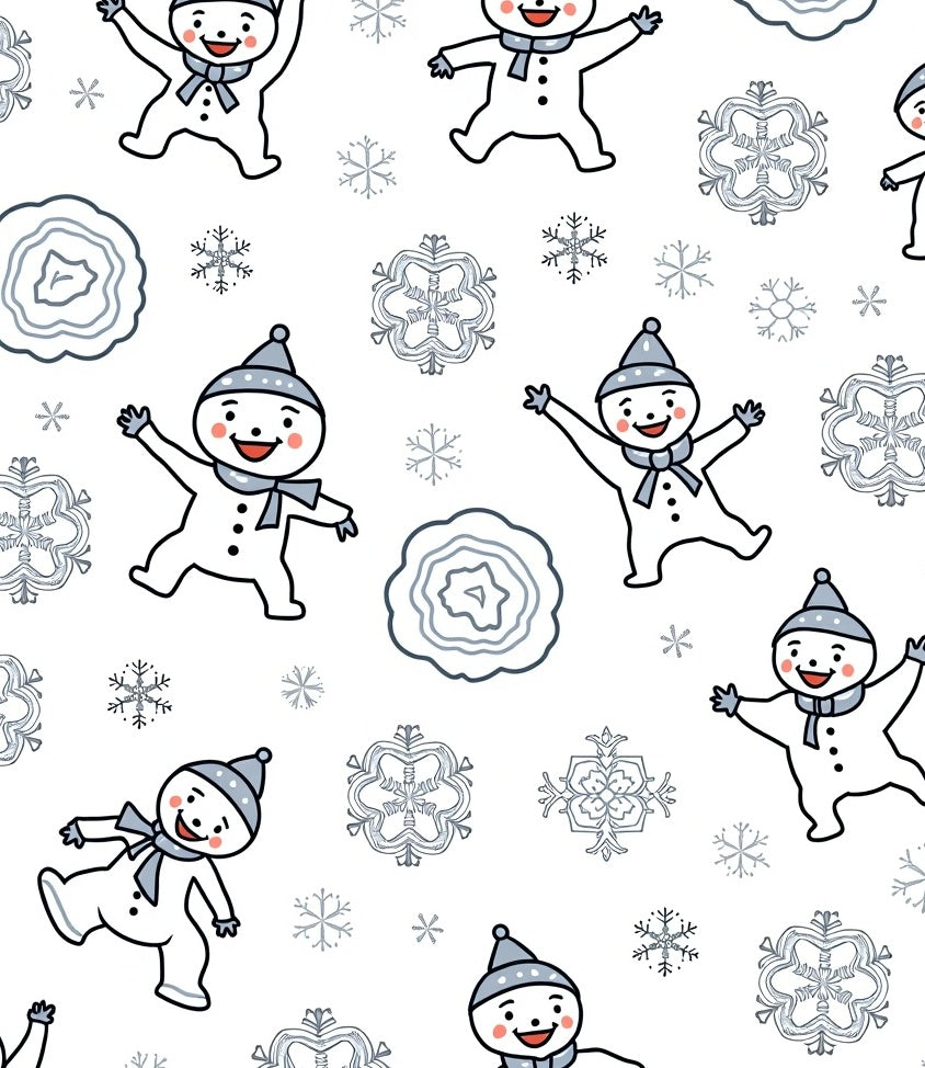 Smiling Snowman Snowflakes Winter Scene Rug