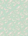 Pale Mint Scrollwork Floral Rug