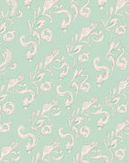 Pale Mint Scrollwork Floral Rug