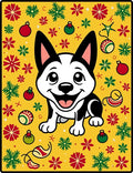 Cheerful Dog Christmas Ornaments Holiday Rug