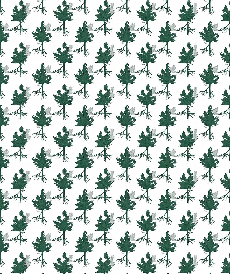 Deep Forest Green Pine Branches Rug