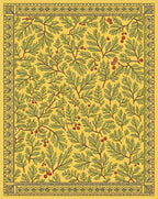 Golden Fern Berry Border Rug