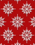 White Snowflake Christmas Red Fabric Rug