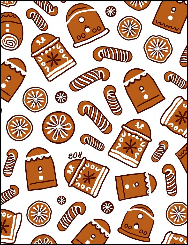 Brown Gingerbread Holiday Cookie Medley Rug