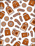 Brown Gingerbread Holiday Cookie Medley Rug