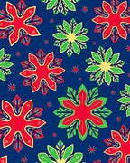 Festive Red Green Snowflake Collage Rug