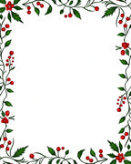 Whimsical Red Berry Vine Border Rug