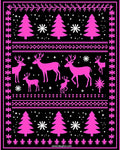 Pink Deer and Tree Nordic Rug