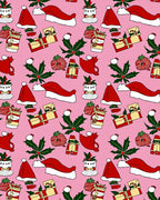 Pink Holiday Christmas Gift Presents Rug