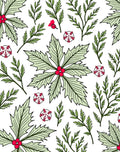 Christmas Holly Berry Foliage Medallion Rug