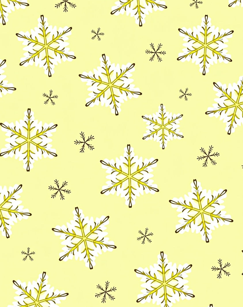 Yellow Snowflake Scatter Graphic Rug