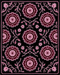 Dark Crimson Pink Floral Medallion Rug