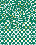 Teal White Abstract Organic Geometric Rug