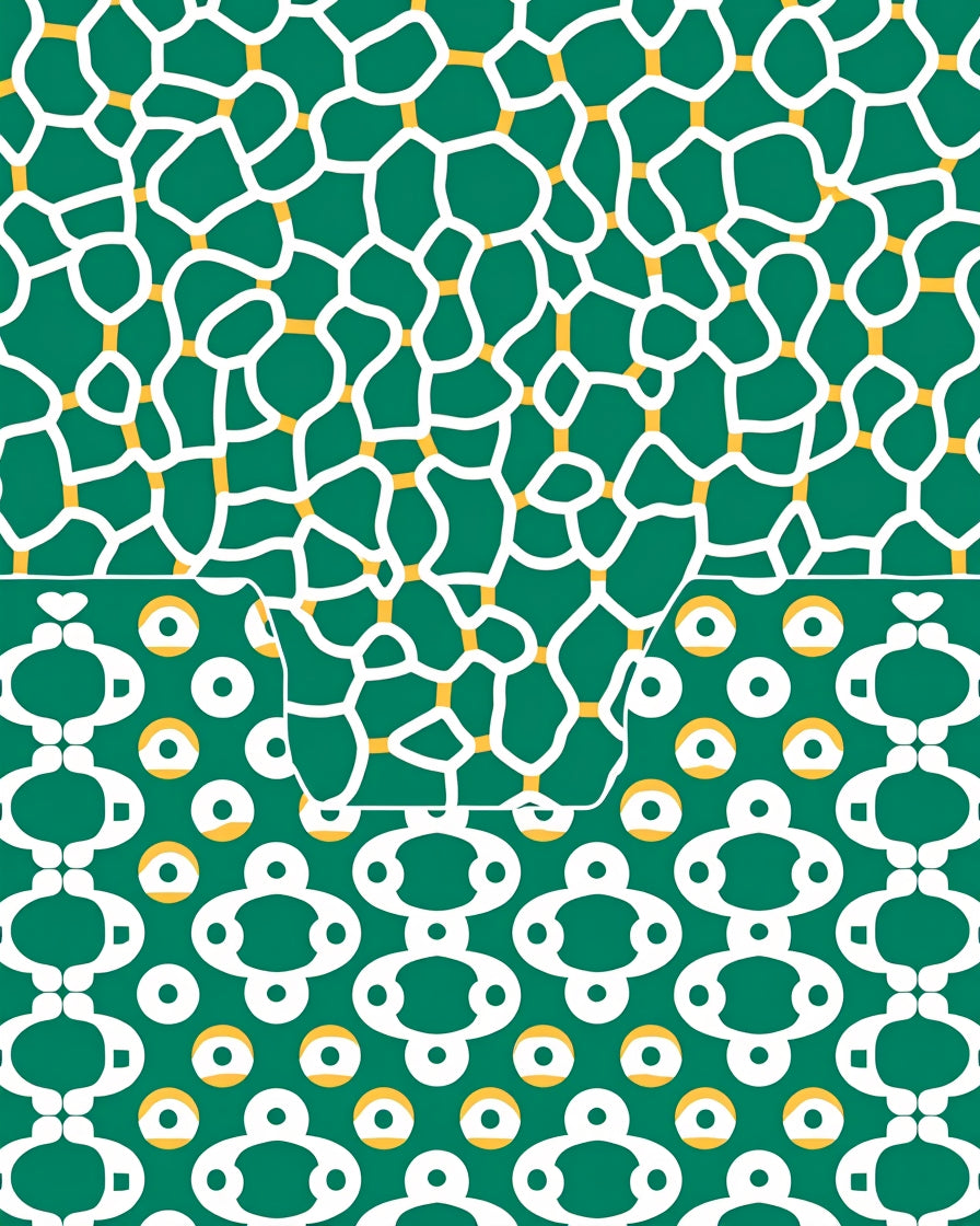Teal White Abstract Organic Geometric Rug