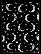 Chic Black Celestial Moon Stars Rug