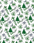 Green Evergreen Stars and Blooms Rug